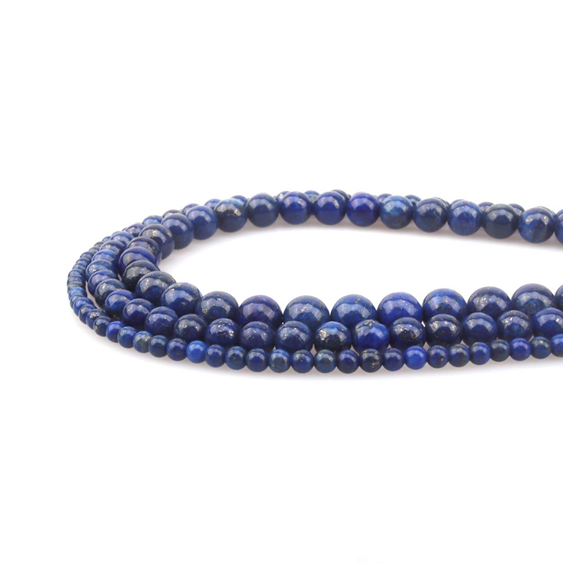 ICAI Beads 10mm Natural Lapis Lazuli Stone Round Loose Stone Beads for Jewelry Making DIY Crafts Design 1 Strand 15" APPR.34-36pcs