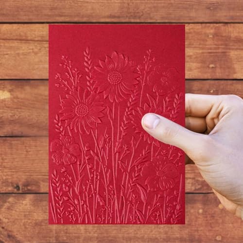 2pcs Embossing Folders, 4.5x6.3 Inch Textured Daisy Flower 3D Tree Woodland Background Plastic Embossing Folders for Card Making Scrapbooking Paper Crafts