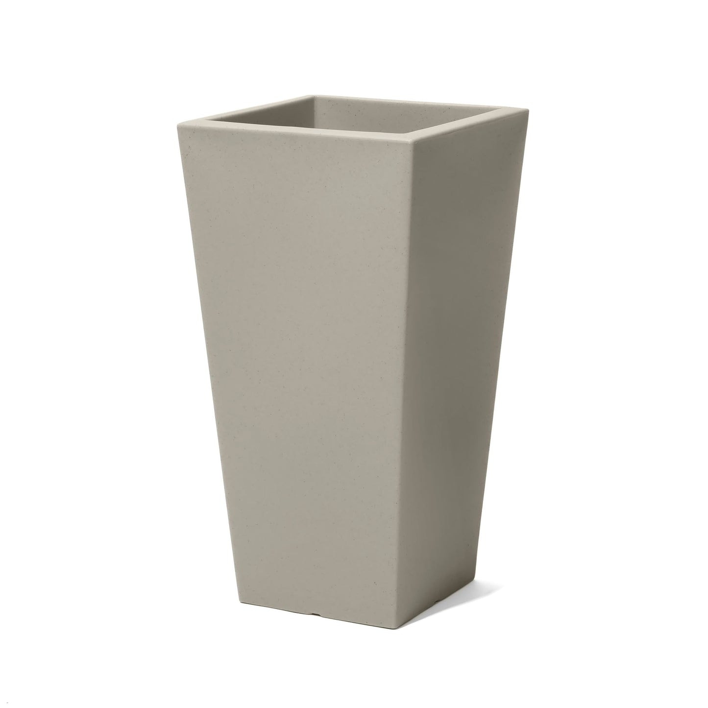 Step2 Tremont Tall Square Tapered Planter, 28", Indoor/Outdoor Plants, Efficient Drainage, Durable Resin, Concrete