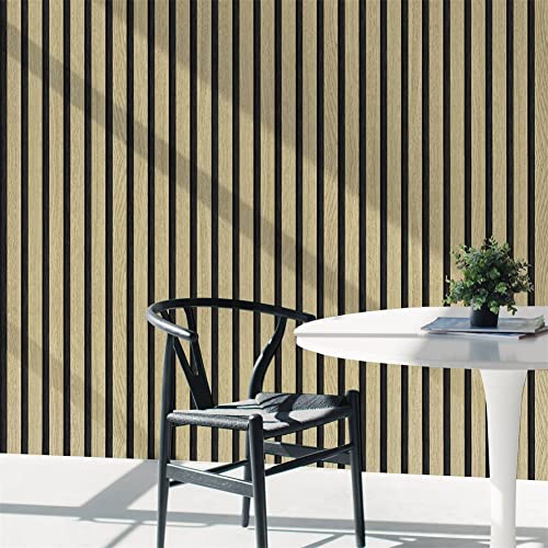 myforHD Wallpaper Peel and Stick Wood Grating Stripe Self-Adhesive Wallpaper Faux Wood Contact Paper Wood Slats Self Adhesive Wall Paper PVC Vinyl Film Removable Waterproof (Wood B, 17.3" x 236") - color: Wood B, size: 17.3" x 236.2"