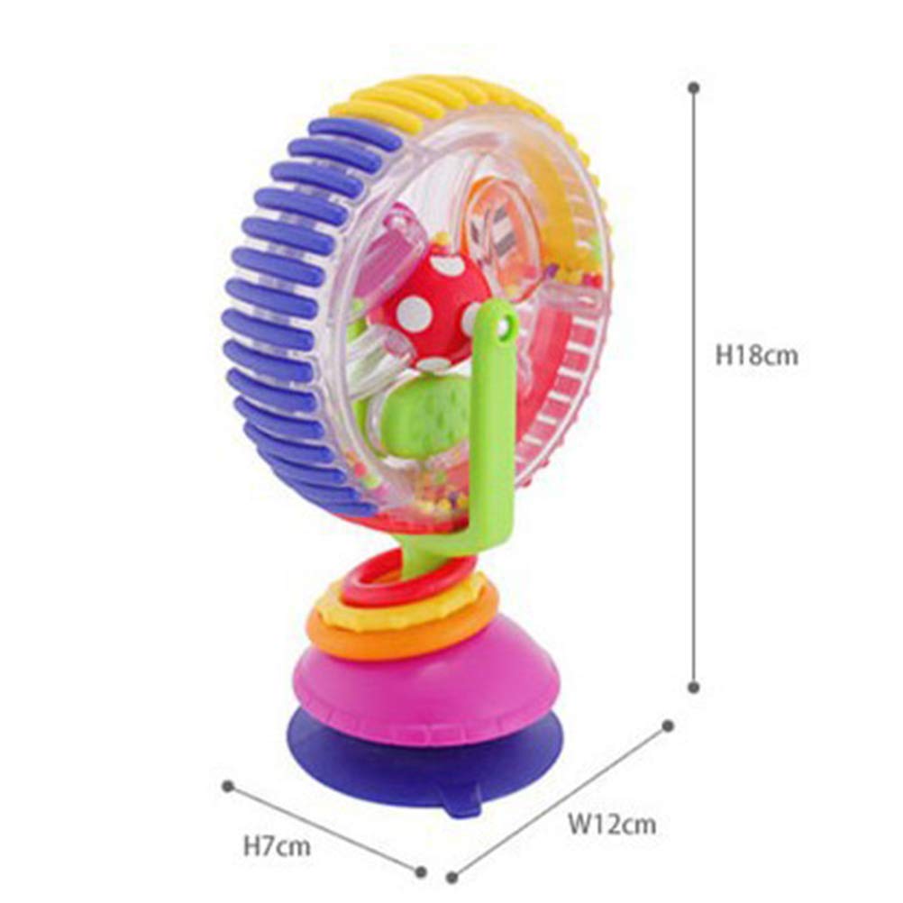 shenruifa Ferris Wheel Toy, Colorful Rotating Ferris Wheel Toy Dining Table Cart Sucker Toy Baby Stroller Early Education Toy with Suction Cup Base (Colorful)