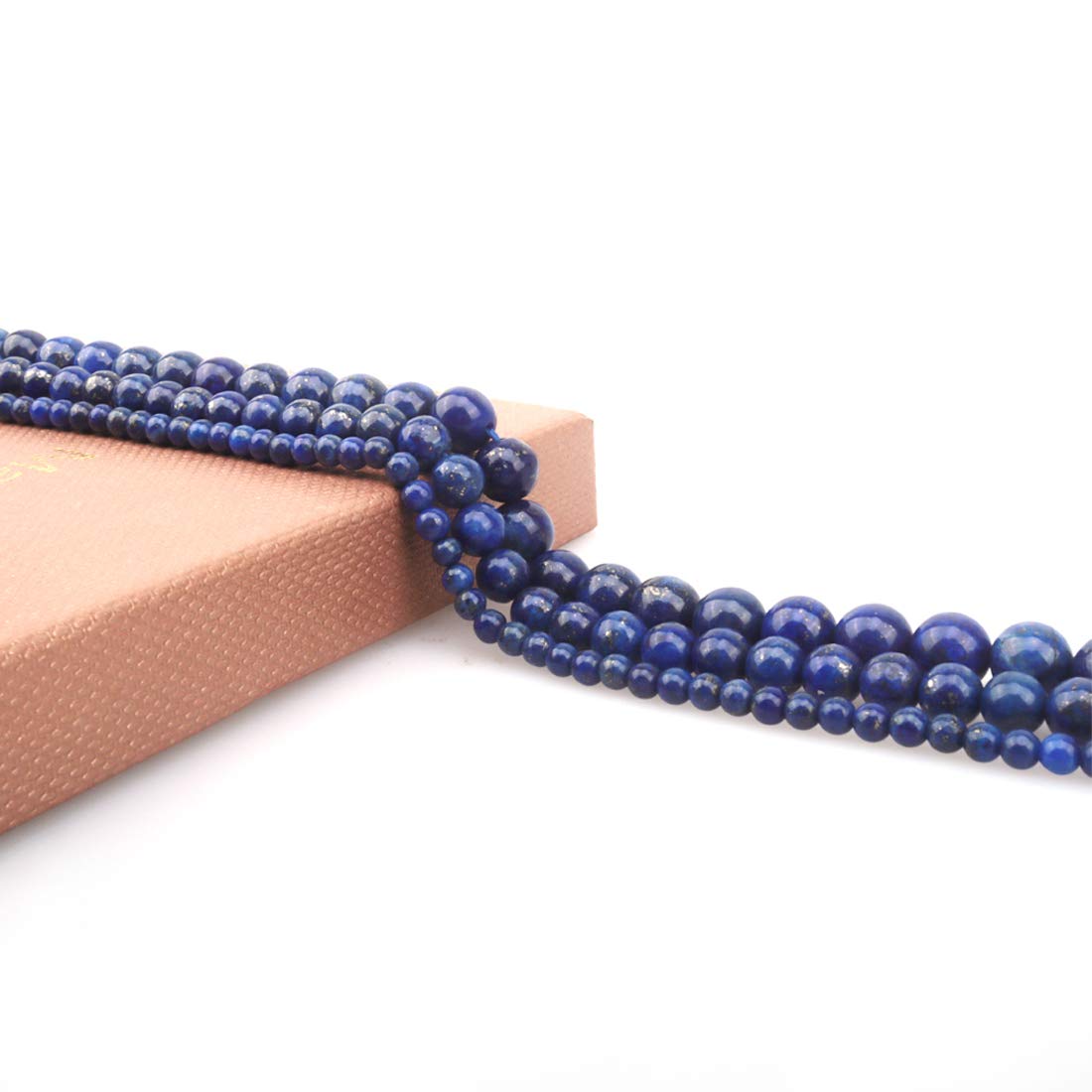 ICAI Beads 10mm Natural Lapis Lazuli Stone Round Loose Stone Beads for Jewelry Making DIY Crafts Design 1 Strand 15" APPR.34-36pcs