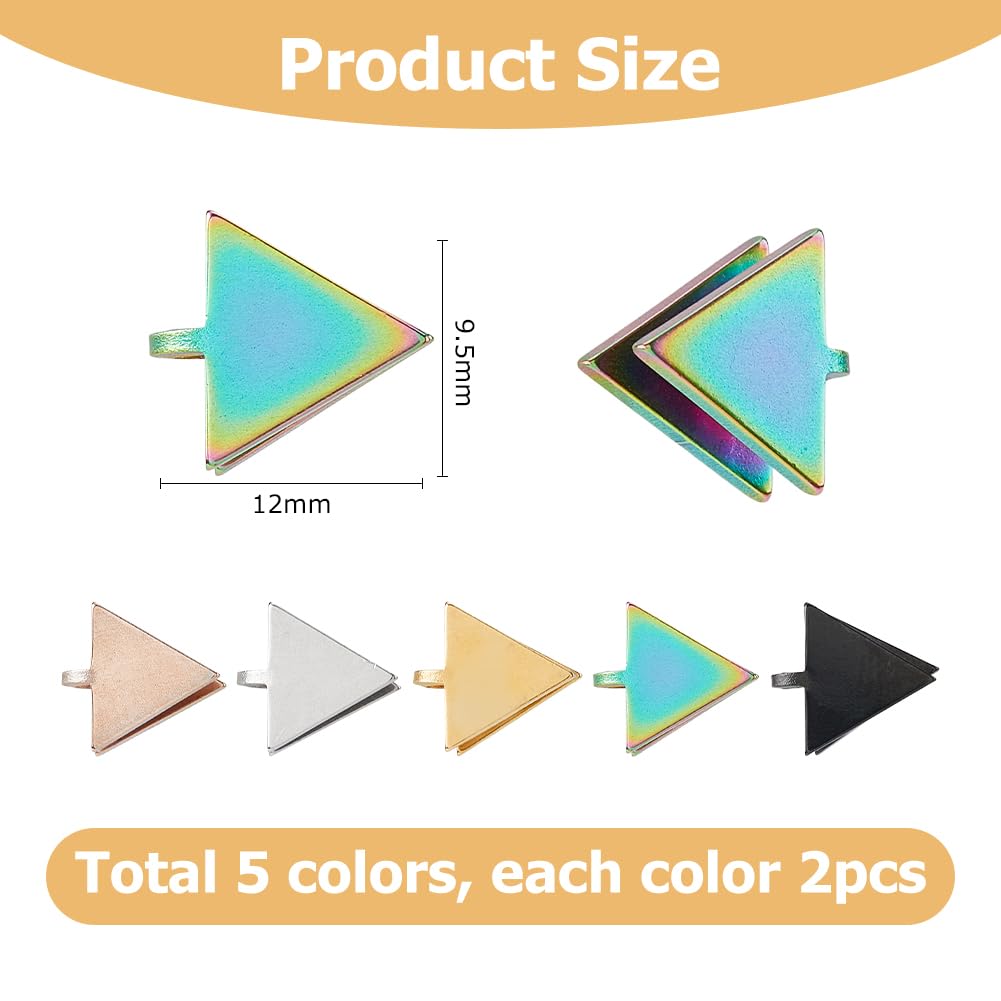 TNKBREEZE 5 Pairs Clip-on Earrings 5 Colors Stainless Steel Non-pierced Pressure Earrings Triangle Compression Earring Adjustable Cuff Earring for Women Men Ladies