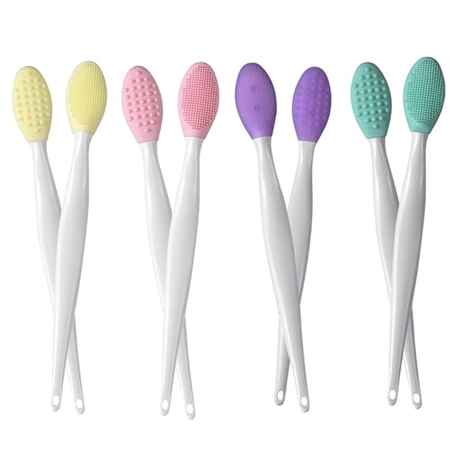 Silicone Lip Brush Double Sided Nose Scrubber Soft Manual Blackhead Cleaner 2PCS Exfoliating Lip Brush Double Sided Nose Brush Manual Blackhead Brush Soft Lip Cleaner