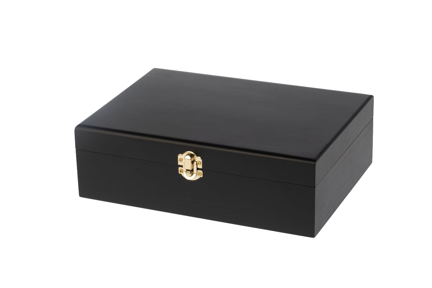 Creative Hobbies Large Black Wooden Keepsake Box with Gold Clasp | 10.25″ × 7.5″ × 3.25″ Storage Case for Photos, Jewelry, Crafts & Gifts