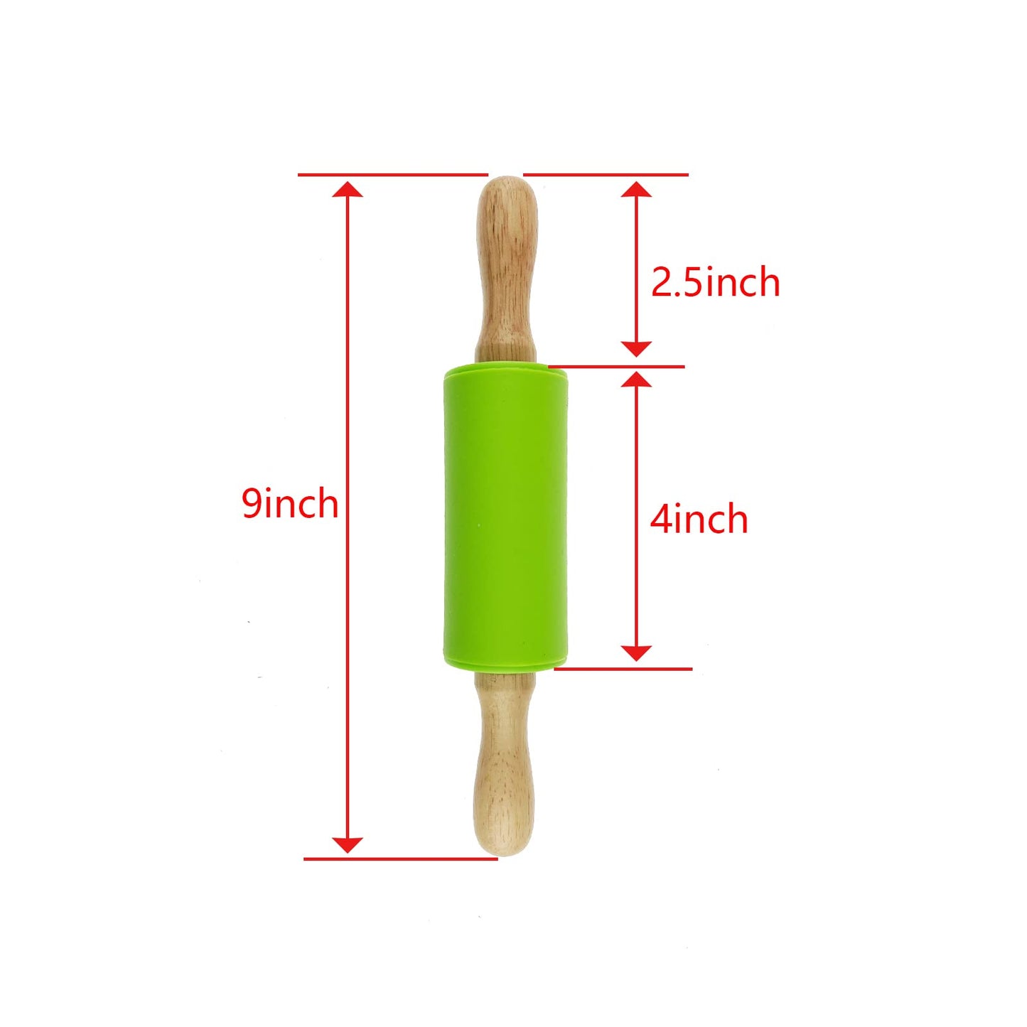 Miokun 18 Pack Small Rolling Pin for Kids, 9 Inch Kids Rolling Pin for Home Kitchen (6 colors)