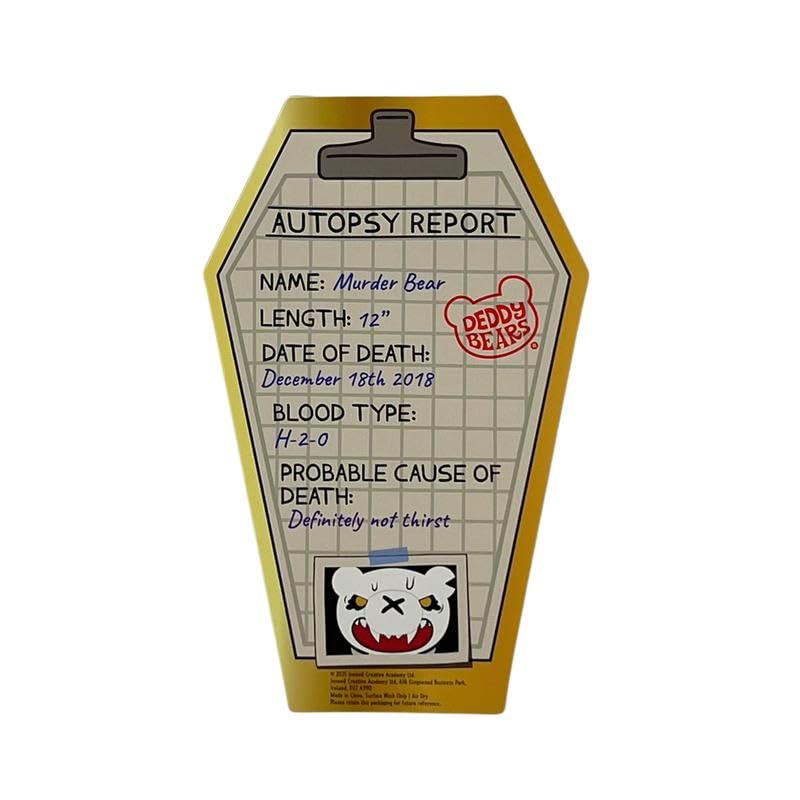 Deddy Bears X Liquid Death Murder Bear | Plush Toy Bear | Horror | 12 Inch Collectible Teddy Bear in Coffin