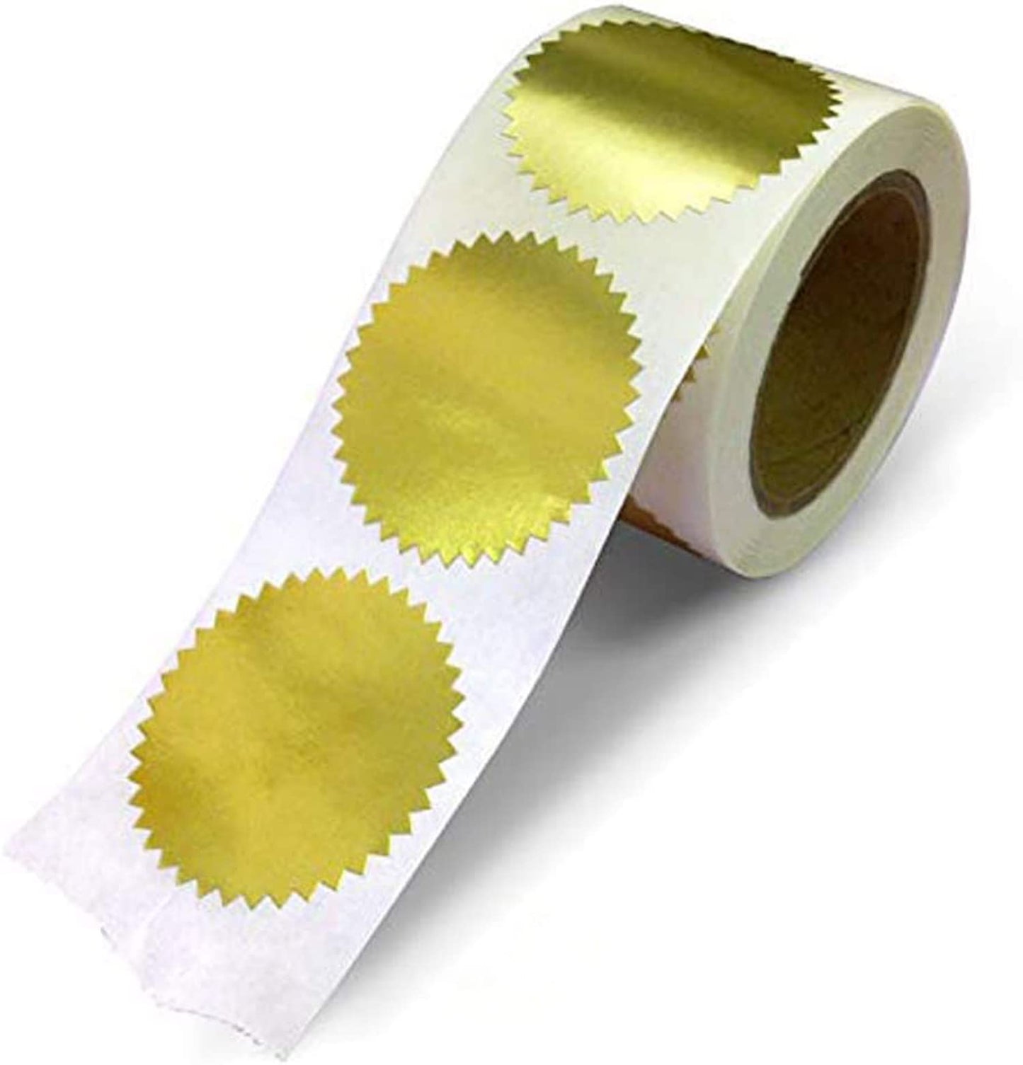 NextDayLabels Gold Seals for Certificates, Gold Metallic Embossing Stickers with Serrated Edge for Certificates, Packaging and Envelopes - 2 Inch Round, 250 Stickers Per Roll - Made in The USA