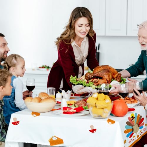 Gatherfun Turkey Thanksgiving Party Supplies - 3 Pack Disposable Plastic Tablecloth, 54”x108” Table Cover Ideal for Autumn and Thanksgiving Party Decorations - style: thanksgiving