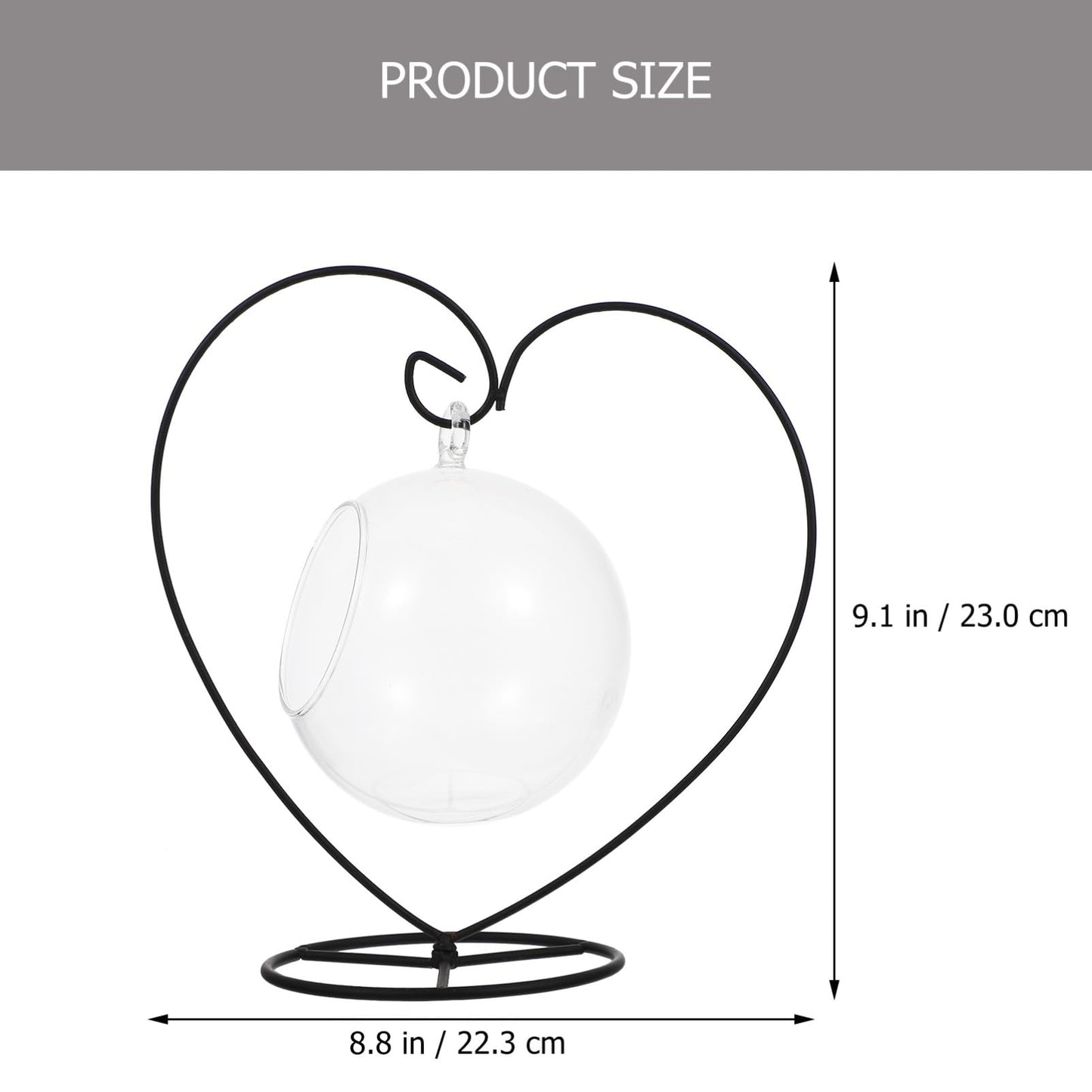 balacoo 1Set Hanging Plant Bracket Sturdy Iron Display Stand with Balls for Micro Landscape Decoration Elegant and Stable Plant Hanger for Home and Office Decor