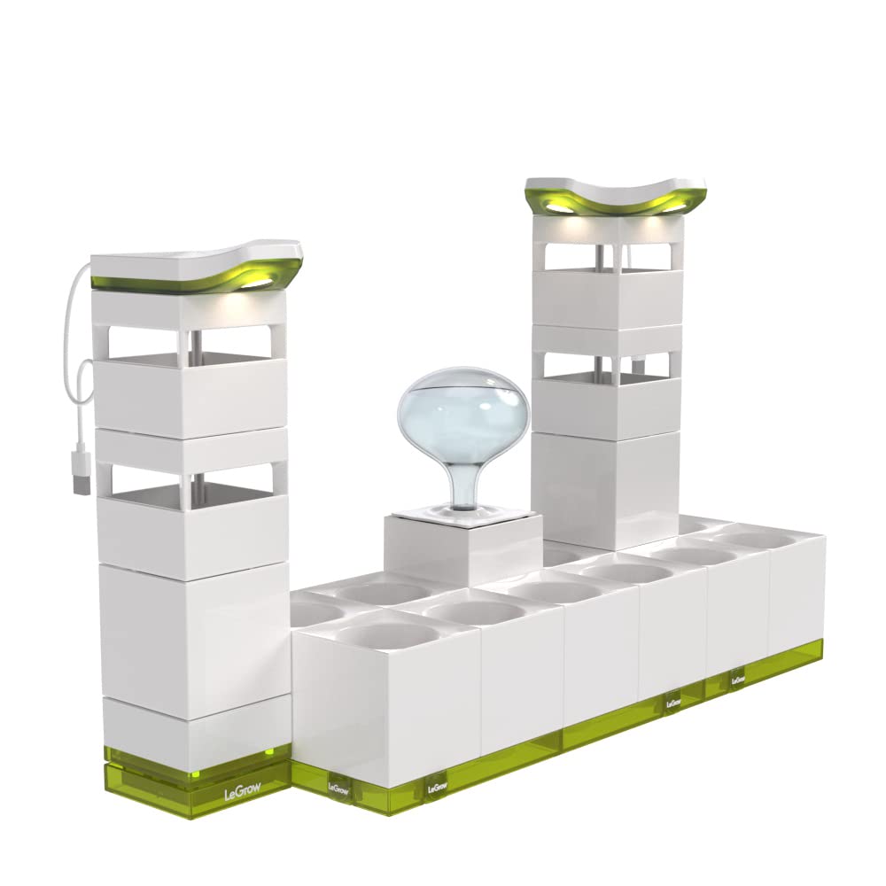LeGrow Home Garden, Enjoy The Natural Landscape Daily, Automatic LED Grow Light, 7 Days Watering Free Ecosystem, Modular Design Fits Any Space, Write, [Plants NOT Included].