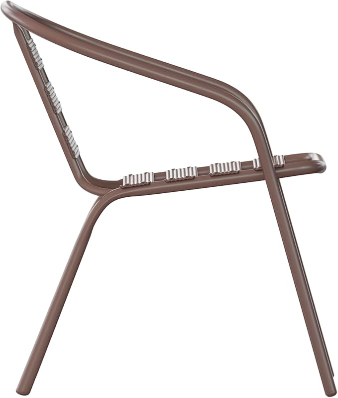 Flash Furniture Lila Bronze Metal Restaurant Stack Chair with Metal Slats
