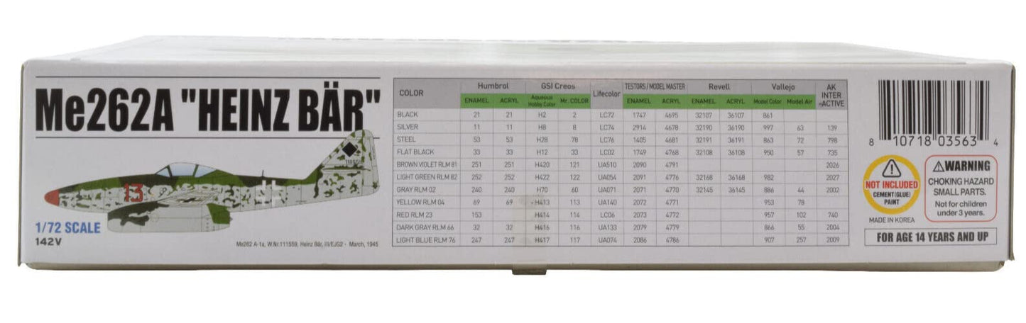 Premium Hobbies Me262A Heinz Bar 1:72 Plastic Model Airplane Kit 142V