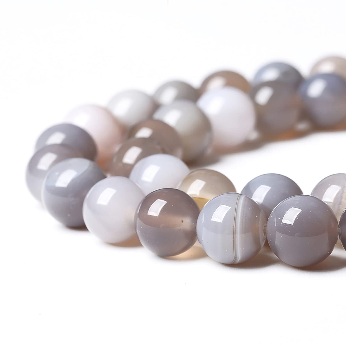 60pcs 6mm Natural Gray Striped Agate Beads for Jewelry Making Round Loose Beads DIY Bracelets Necklaces Energy Healing Stone Beads 15"(6mm, Gray Striped Agate)