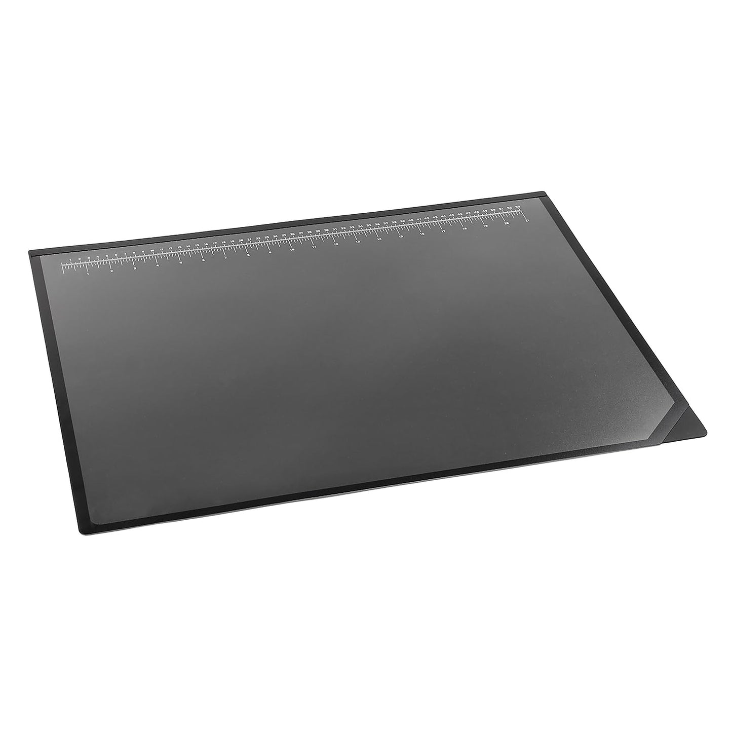 Artistic Logo Pad Engineering Desk Mat Pad for Desktop Organization & Document Protection, Printed Ruler Measurements, Black/Clear, 19" x 24"