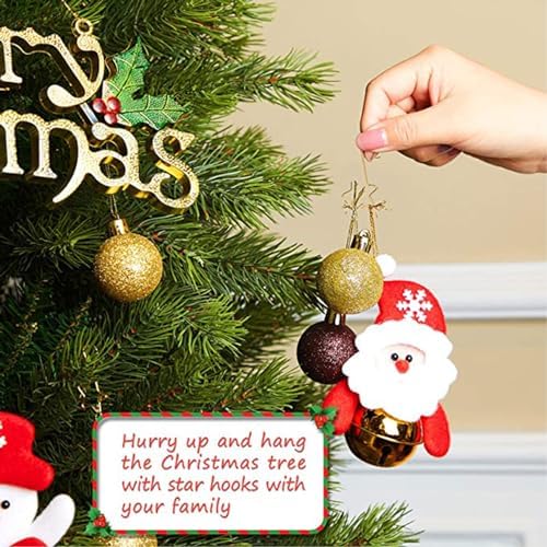 120PCS Ornament Hooks, Christmas Ornament Hangers Stainless Steel Star Shaped Hangers for Christmas Tree Decoration New Year Party