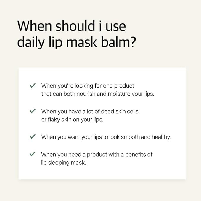 mixsoon Natural Bean Lip Mask Balm - Moisturizing and Softening Lip Care, Fermented Bean and Shea Butter, Vegan Formula for Smooth, Hydrated Lips 11g / 0.37 fl. oz. Korean Glass Skin Care