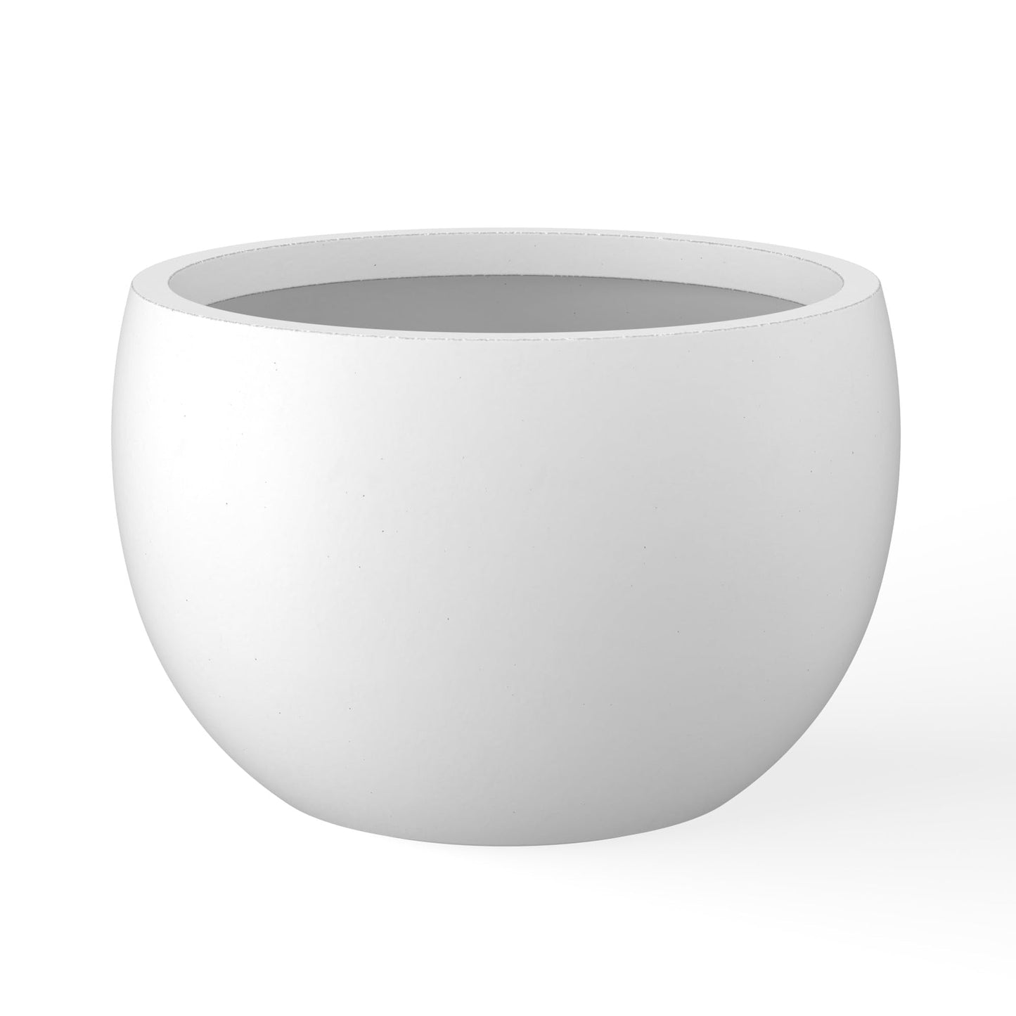 Kante 11.8" Dia Round Concrete Planter, Outdoor/Indoor Large Bowl Plant Pots with Drainage Hole and Rubber Plug for Garden Patio Balcony Home, Pure White