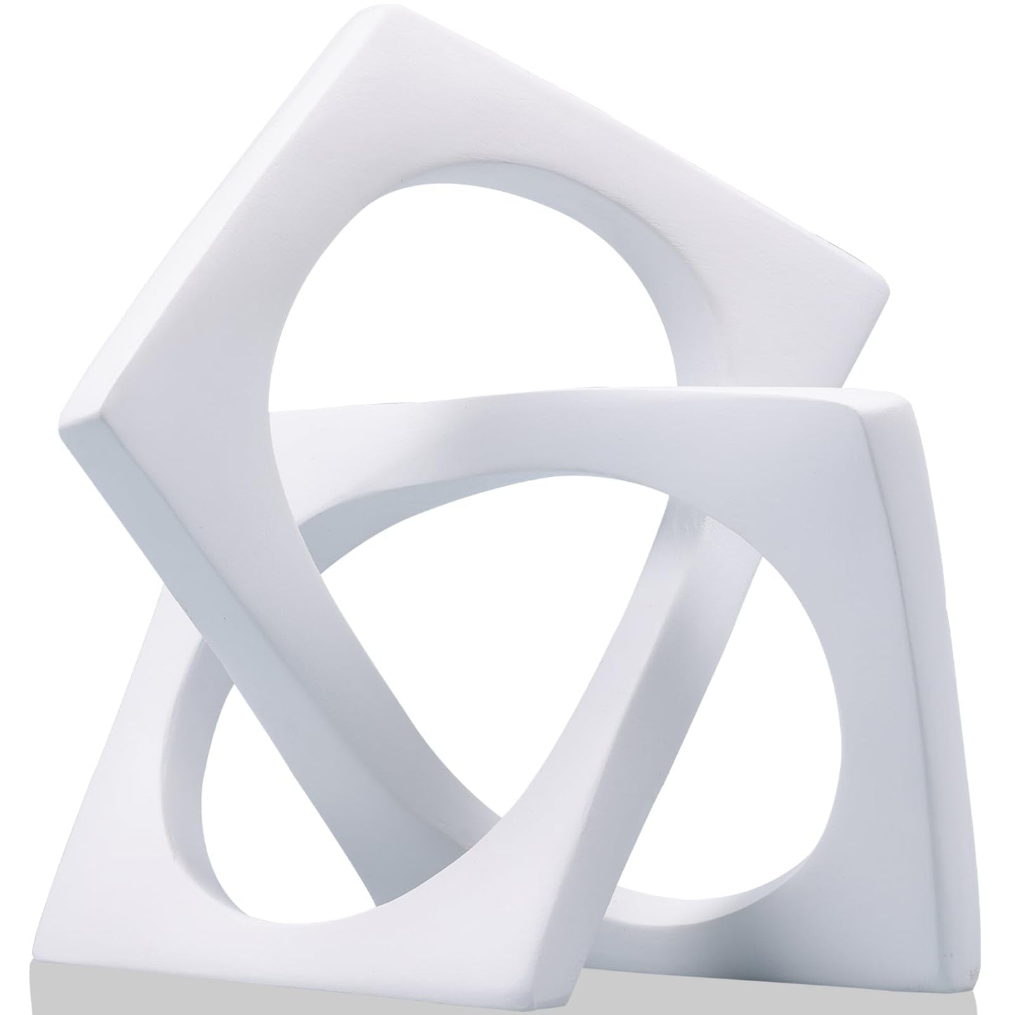 Modern Geometric Sculpture White Knot Statue Decor, Home Bookcase Centerpiece Jax Decorative, Tabletop Sculpture and Figurines, for Home Decor Accent Cube Ornaments