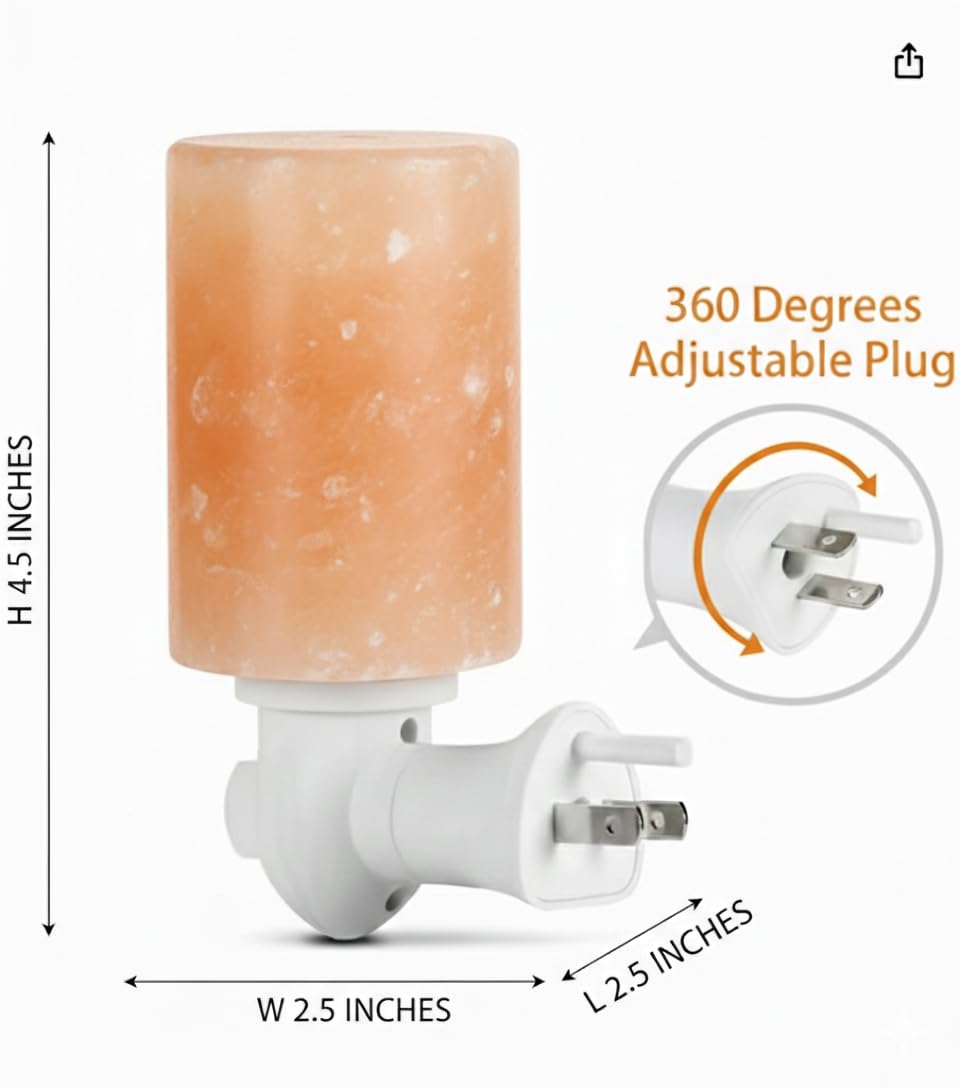 NatureBoost NB Himalayan Pink Salt Cylinder Shape Night Light 2 Pk