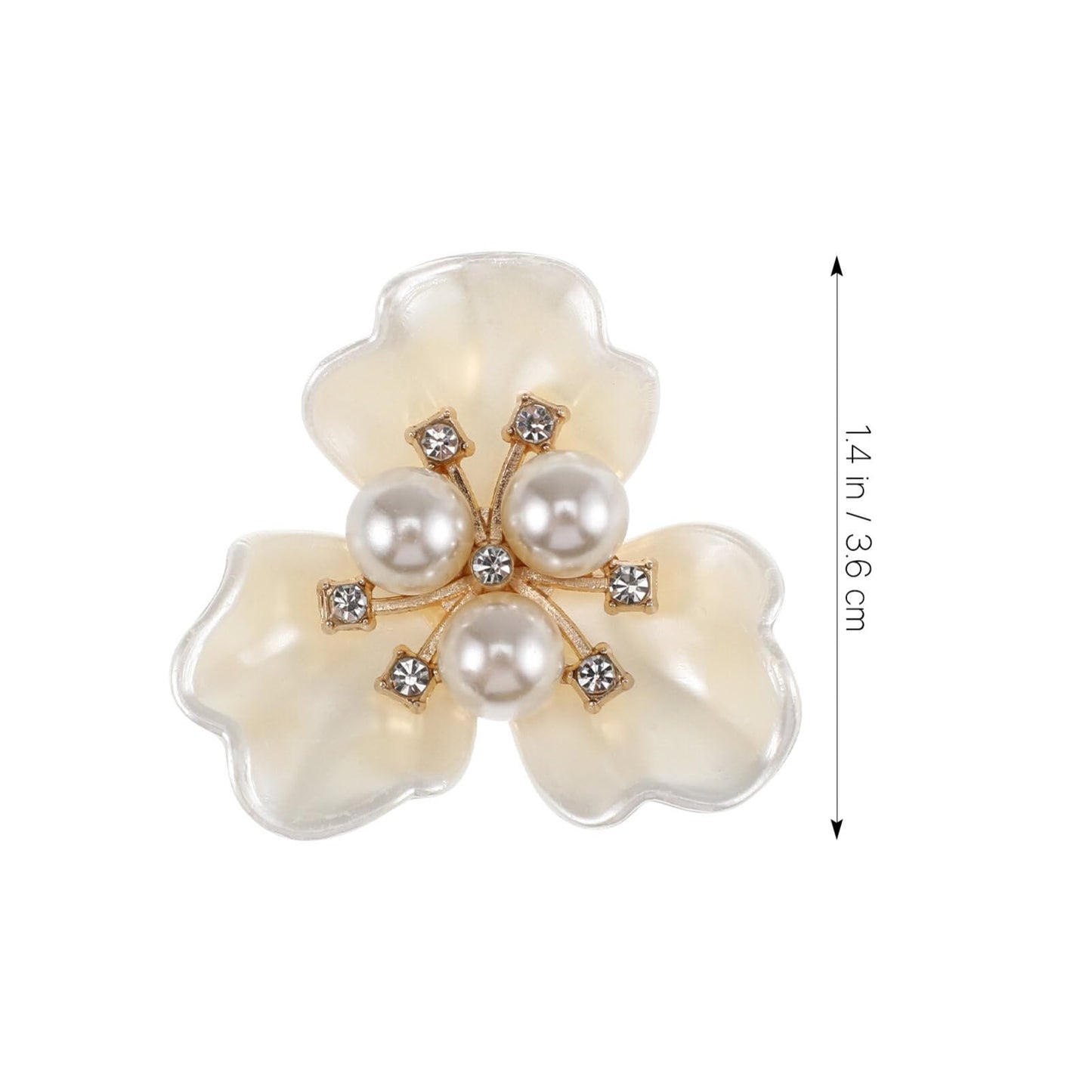 20Pcs Rhinestone Pearl Embellishments Faux Pearl Flower Buttons Embellishments Pearl Brooch Flatback Buttons for Wedding Home Decoration