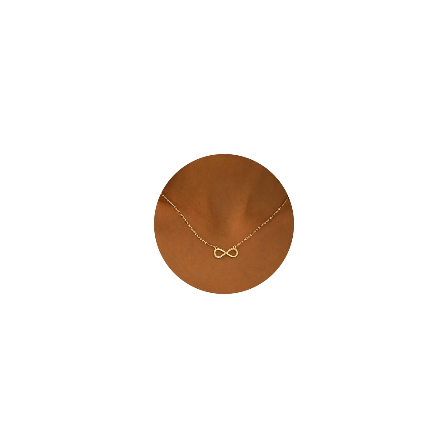 GUOKE Infinity Necklace - 14K Gold Plated Dainty Gold Necklace Simple Jewelry
