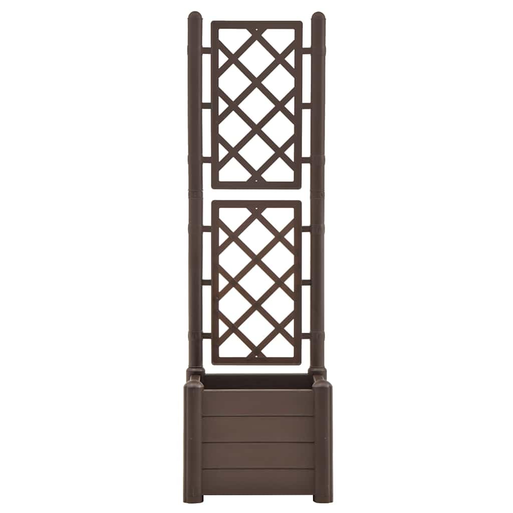 Mocha Garden Planter with Trellis, Large Square Polypropylene Pot for Climbing Plants, Indoor Outdoor Decorative Home Decor