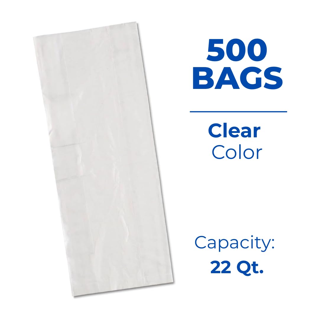 Inteplast PB100824 22 qt Capacity, 24" Length x 10" Width x 8" Gusset, Food and Utility Poly Bag (Case of 500)