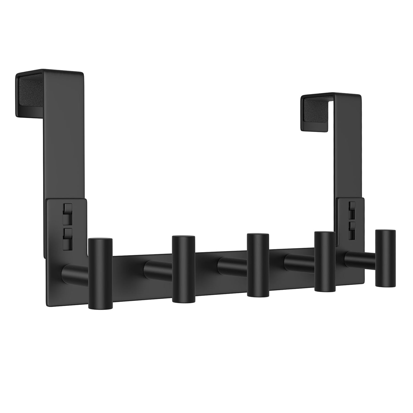 WUIVIUT Over The Door Hooks Door Hanger for Hanging, Heavy Duty Rack Bathroom Hook for Clothes, Coat (5 Hook, Fits 1-3/4'' Thick)