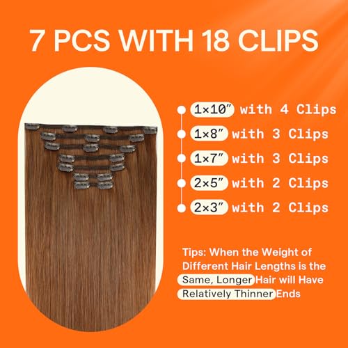 Full Shine Total 2 Packs Detangling Spray & 10 Inch #330 Clip in Hair Extensions 7pcs