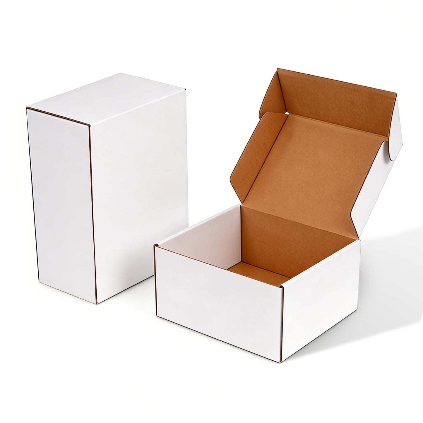 Ovlospa 11x8x4 inch Shipping Boxes 20 Pack, White Mailer Corrugated Cardboard Boxes Commerce Packaging Boxes for Storage Book Gifts Craft