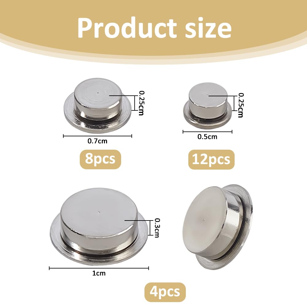 SUPERFINDINGS 24Pcs 3 Sizes Spinning Nail Charms 3D Nail Art Rotating Bearing Silver Round Creative Jewelry Rotating Tools for Women DIY Crafting Jewelry Accessories