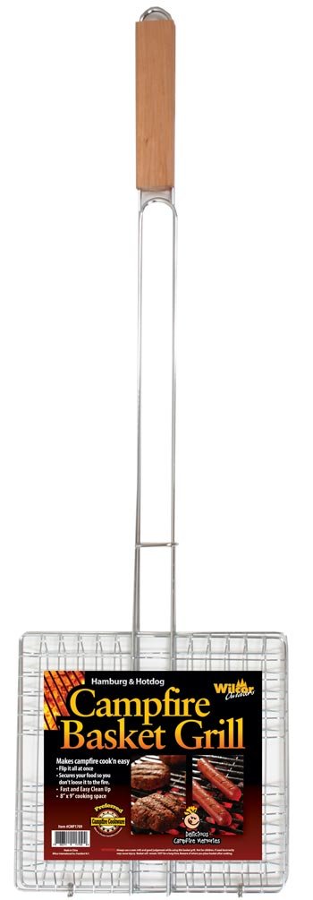 Campfire Basket Grill Broiler with Long Handle (Secure Flip) (Standard Version)
