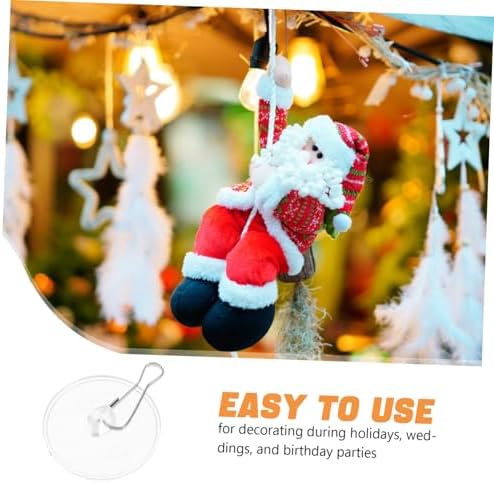 PRETYZOOM Self Adhesive Ceiling Hooks for Hanging Flyers and Lightweight Accessories with Sticky Discs 40pcs and Removable Stainless Steel Hooks During Holidays and Home Decor