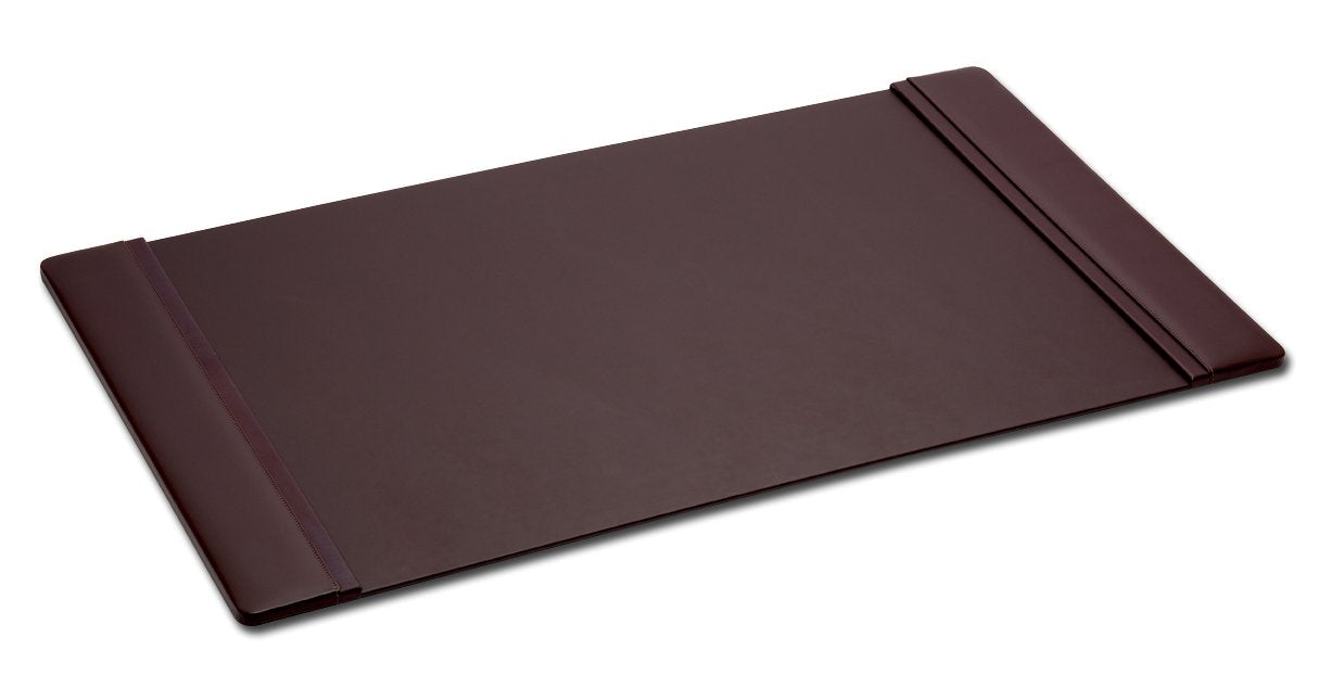 DACASSO Leather Desk Pad with Side Rails - Luxury Leather Desk Blotter for Writing - Executive Desk Surface Protector - (Chocolate Brown, 22” x 14”)