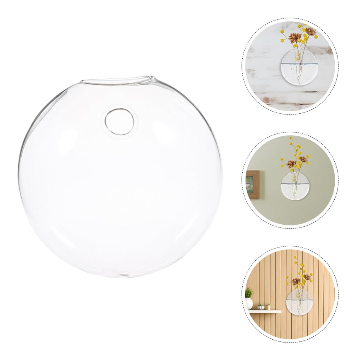 UTHCLO 2pcs Wall Hanging Hydroponic Vase Set Glass Terrarium Planter Pot for Indoor Plant Decoration