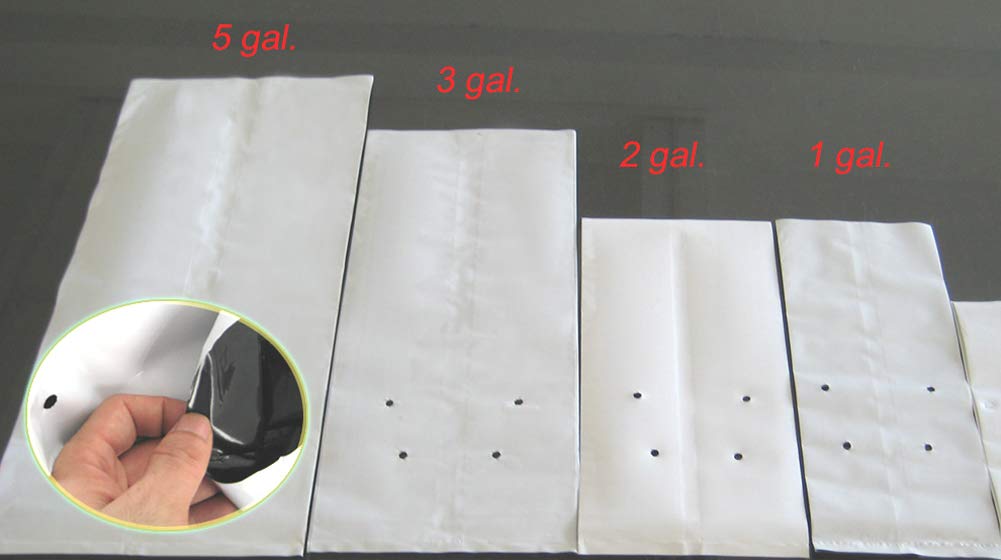 HORTIPOTS 3 Gallon Grow Bags Made of Black White Poly Film (50 Pieces per Pack)