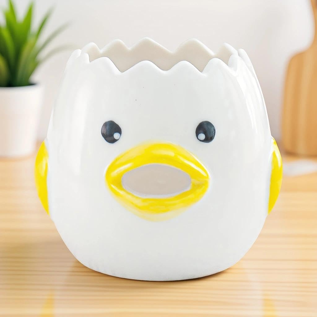 Chicken Egg Separator, Ceramic Baking Tool - Cute Chick Design for Automatic Yolk & White Separation, Fun Kitchen Gadget for Baking, Cooking, and Breakfast Prep