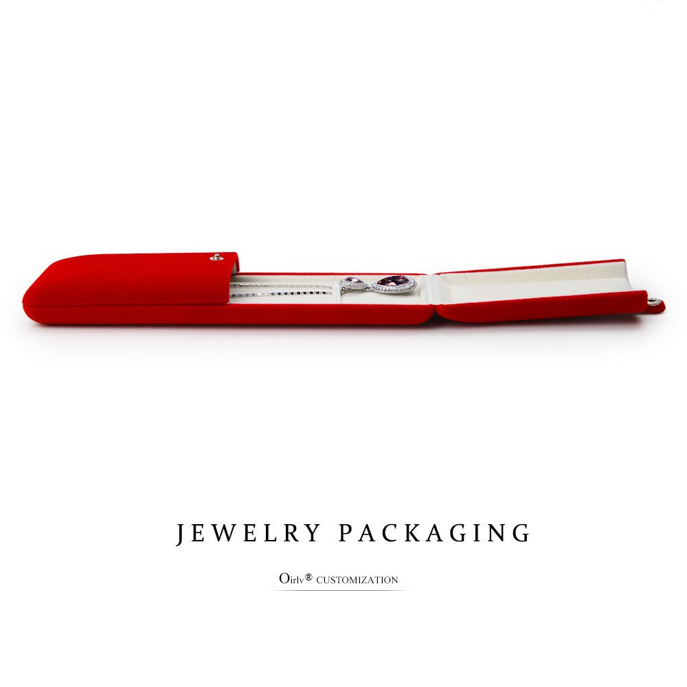 Oirlv Red Jewelry Gift Box Necklace/Long Chain Storage Boxes