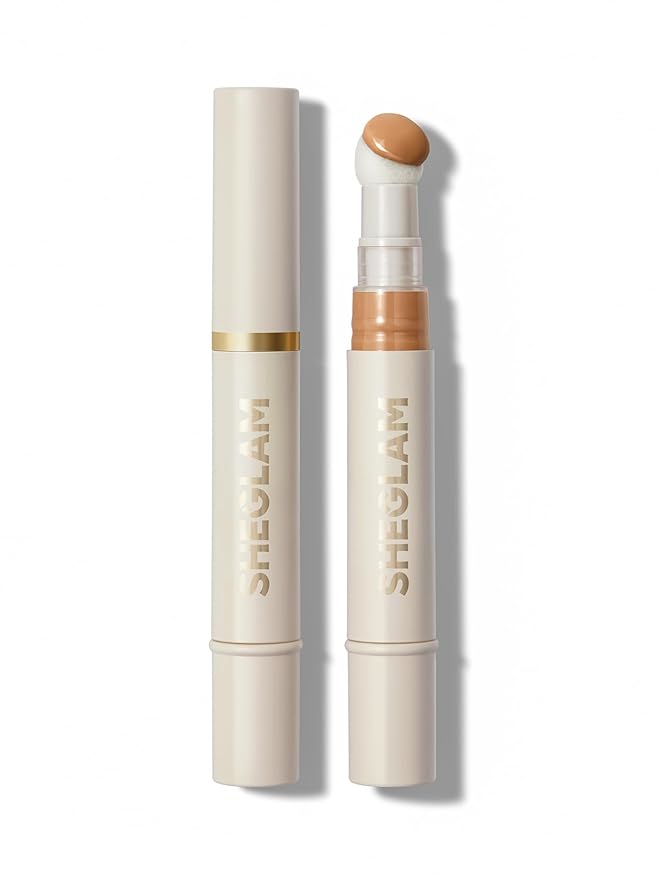 SHEGLAM Complexion Boost Concealer Sponge-Head Applicator Matte Liquid Concealer Long Lasting Brightening Color Corrector Weightless All-Day Long Lasting Hydrating Concealer-Honey