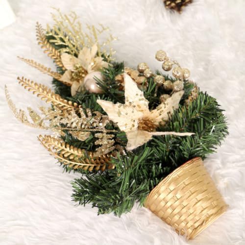 ABOOFAN 6pcs Mini Christmas Tree Holder for Desktop Artificial Trees Golden
