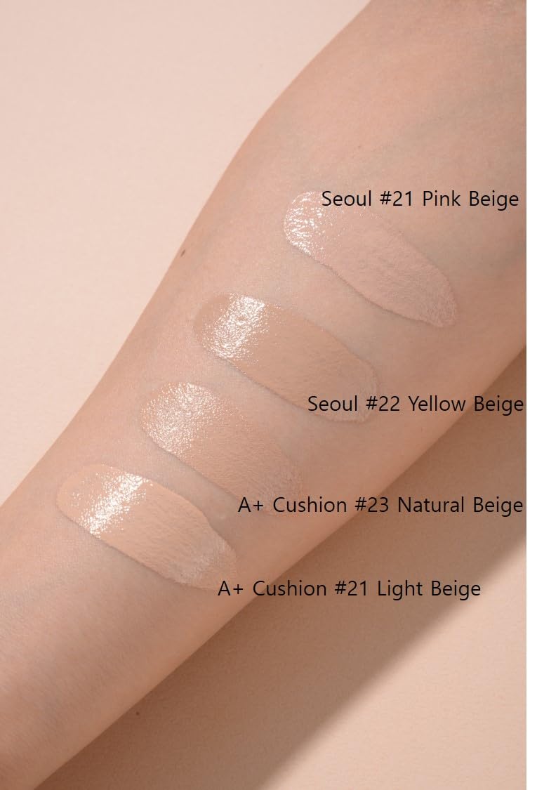TROIAREUKE A+ Cushion Foundation (Shade 21) I Natural Coverage Foundation Makeup, Moisturizing Finish for Sensitive, Oily, Combination Skin, Skin Care Cushion I Korean Aesthetic Makeup