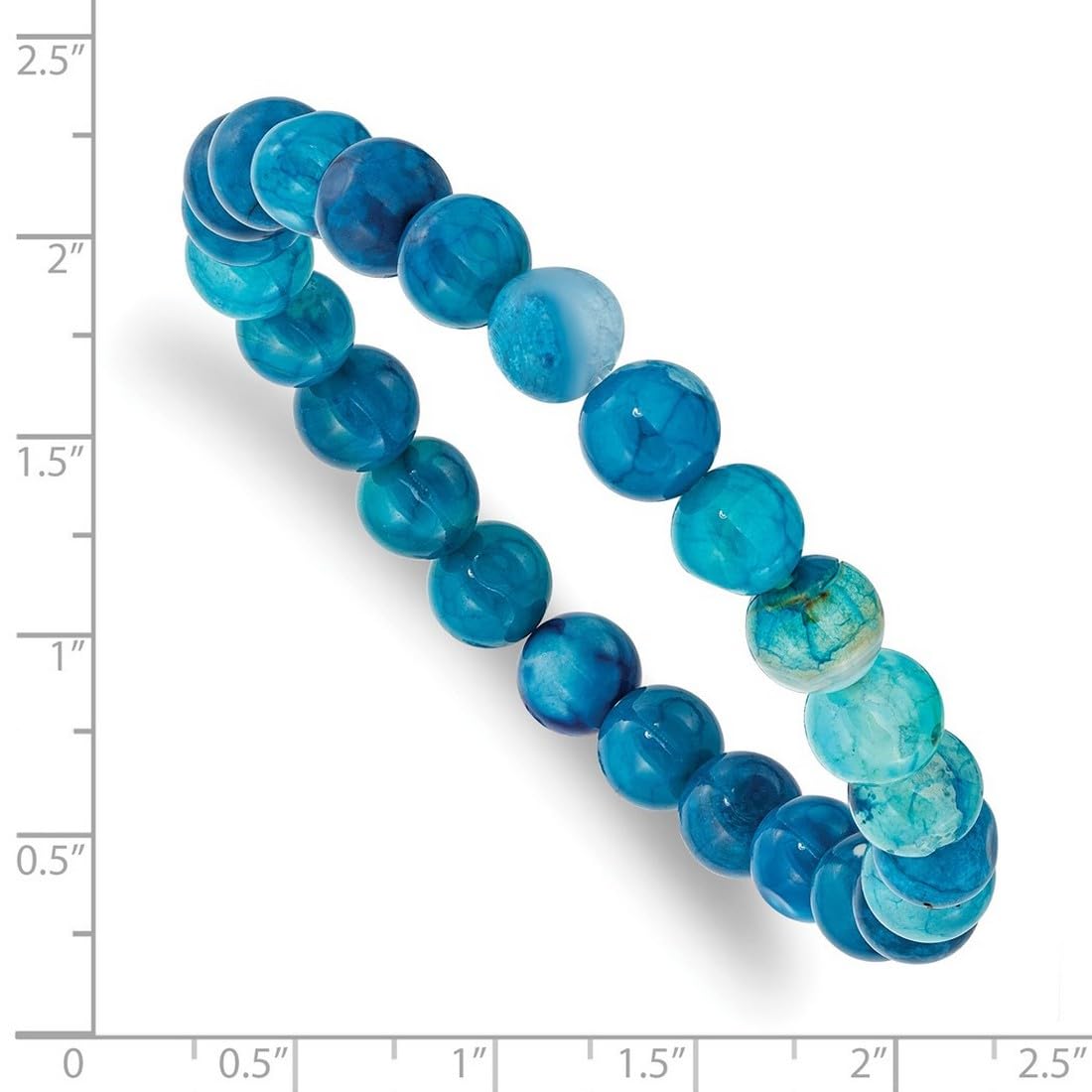 JewelryWeb 8mm Blue Fire Agate Beaded Stretch Bracelet Stretch Bracelet for Women
