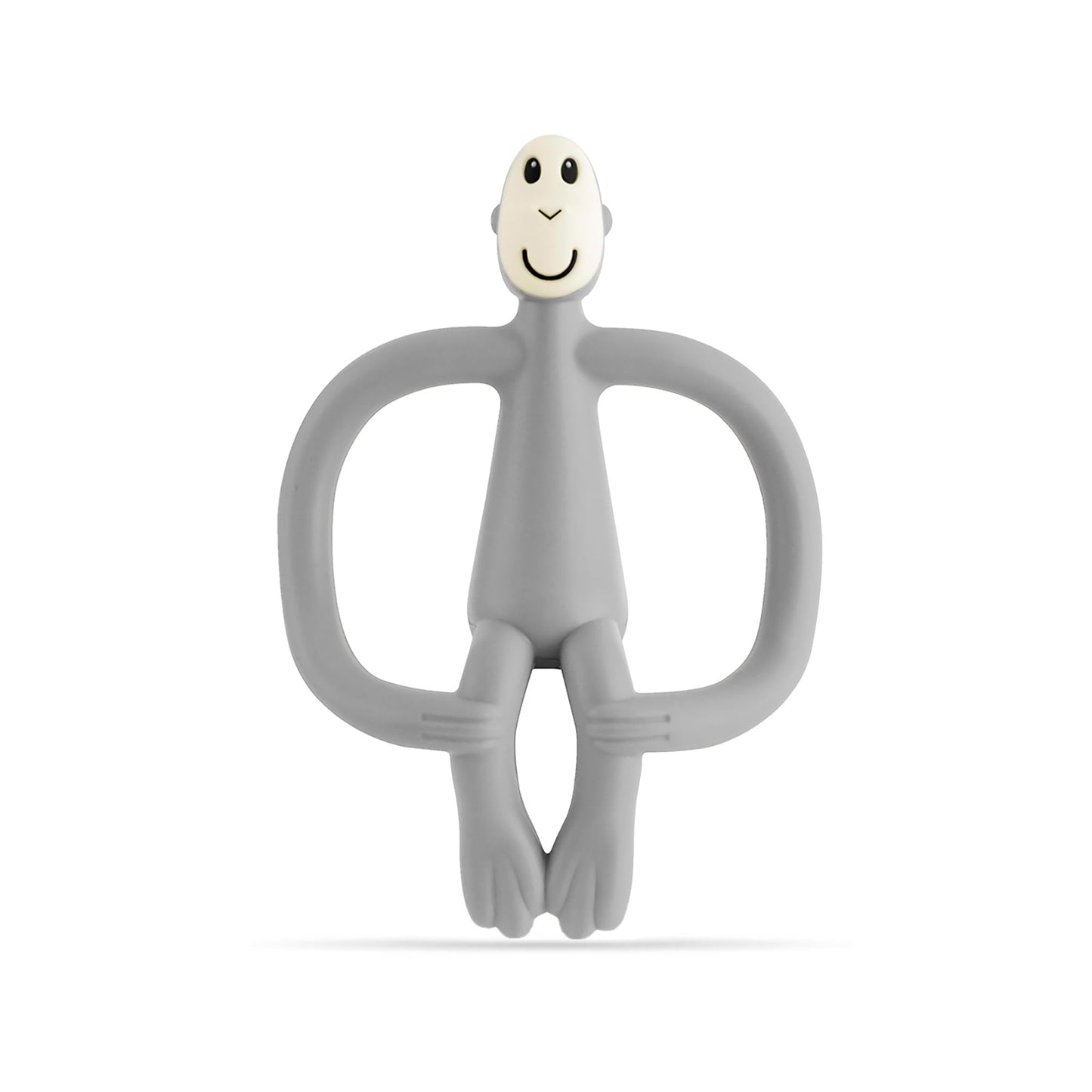 Matchstick Monkey Original Teether & Gel Applicator – Silicone Baby Teether, Easy-to-Grip, BPA-Free, Supports Self-Soothing & Early Brushing, 3 Months+, 4 Inches, Grey