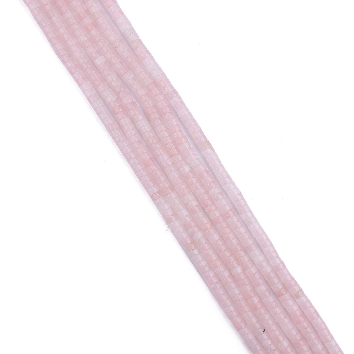 BEADIA Natural Rose Quarts Crystal Spacer Beads Caps Loose Semi Gemstone for Beading Jewelry Making 4mmx2mm 38cm