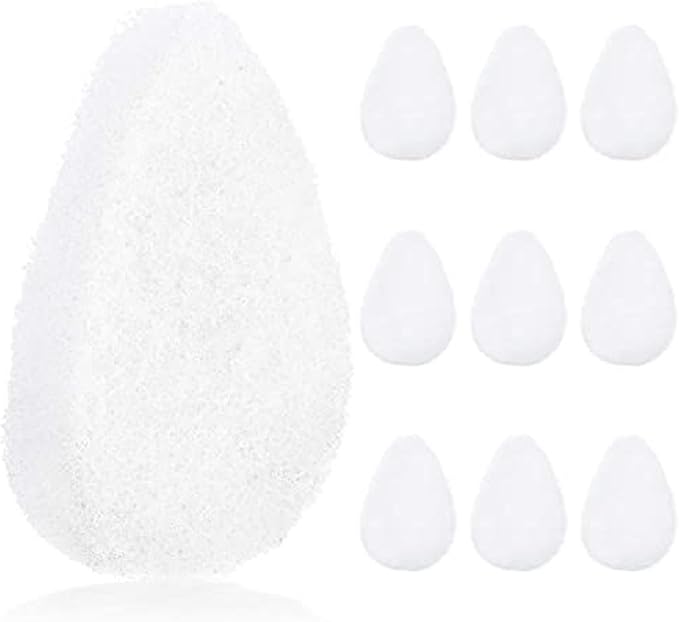 10 Pack Facial Sponge for Daily Deep Cleansing - Regular Buff Style Exfoliating Pads for Removing Dead Skin, Dirt & Makeup - Normal to Oily - Made in The USA - Reusable Puf - White