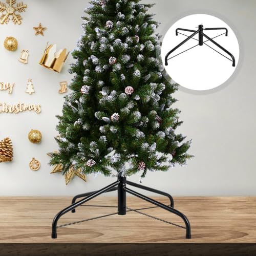 Cabilock Artificial Christmas Tree Stand Iron Base for 4ft Artificial Trees - Foldable 4-Leg Xmas Stand for 0. 7 Inch Pole - Indoor Holiday Decoration Replacement
