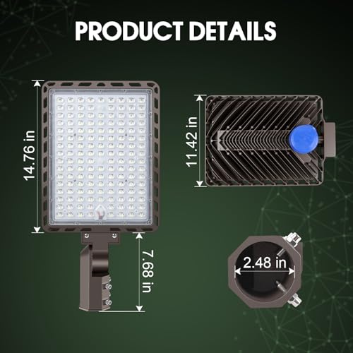 350W LED Parking Lot Light Slip Fitter Mount 52500LM Dusk to Dawn 5000K Led Flood Light Outdoor Area Security Commercial IP65 Waterproof 100-277V for Driveway Parking Lot Stadium - size: 350W Pole Mount