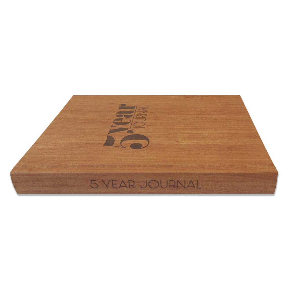 BookFactory 5 Year Journal/Five Year Diary Log Book/LogBook, Soft Wood Finish - 5.25'' x 8.25'' (Made in USA)
