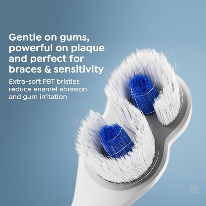 SuperMouth® ULTIM8 SmartBrush™ Electric Toothbrush - Patented SuperBristles® Clean Teeth 40X Better, Dual Sonic Modes, Pressure Sensor, Stunning Design - Teens & Adults - Rose Gold